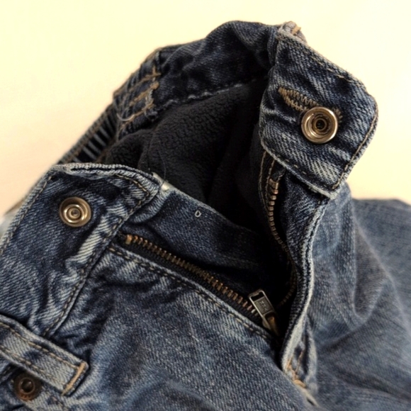 old navy fleece lined straight leg denim jeans 18-24 months baby - Picture 6 of 9